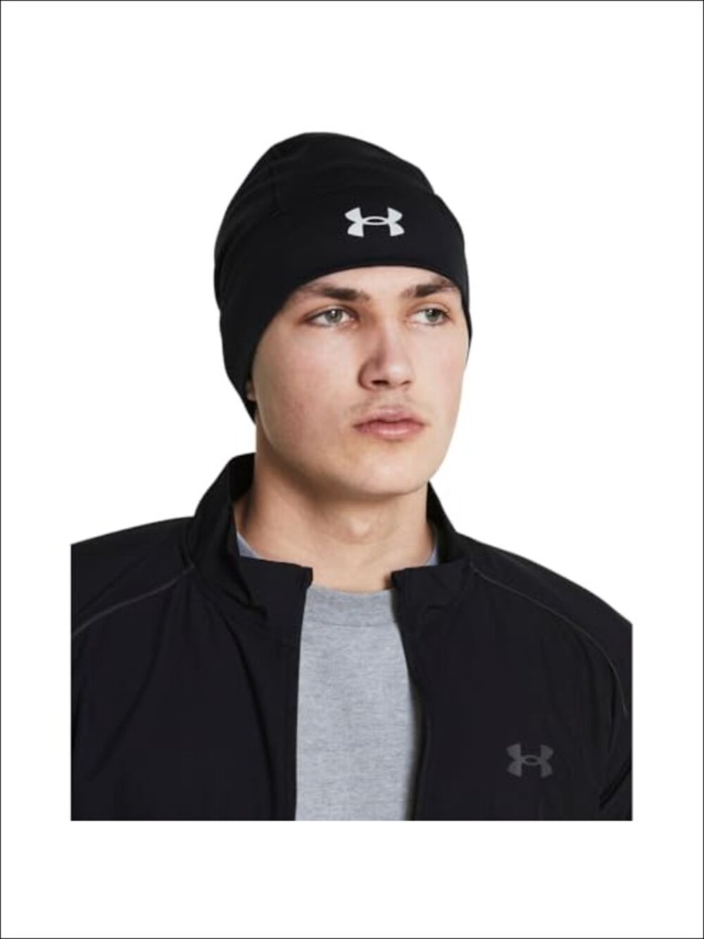 Water Repellent Reflective Beanie Dual-Layer Winter Running Hat